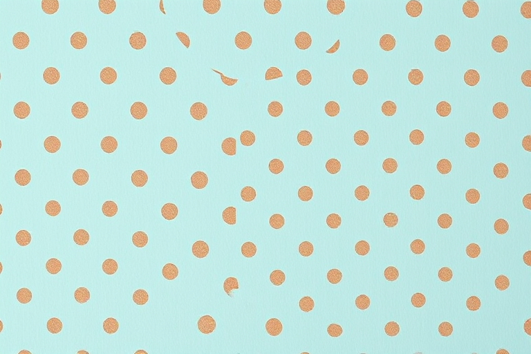 Create a seamless pattern of small brown polka dots on a light teal background, shot with a Canon EOS R5, 50mm lens, aperture f/8, ISO 100, natural soft lighting, to enhance image clarity and detail.