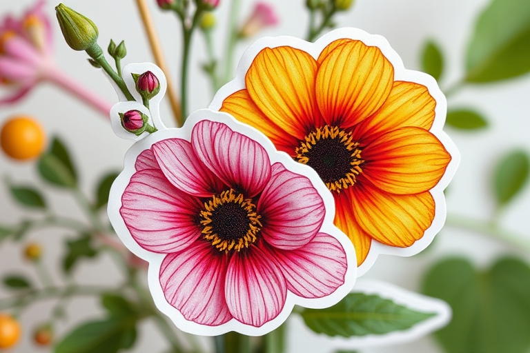 aesthetic flower stickers
