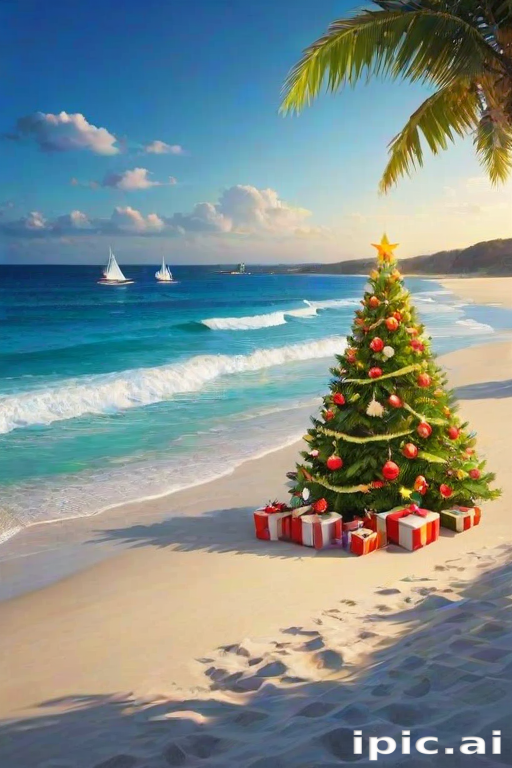 beach christmas wallpaper