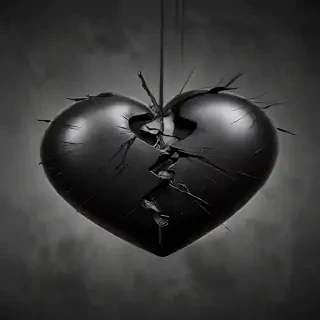 black broken heart