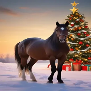 merry christmas images with horses