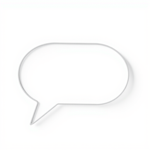 Create a high-resolution vector-style image of a blank speech bubble with a smooth outline, using a DSLR camera with a 50mm lens, f/2.8 aperture, ISO 100, and natural light for enhanced clarity and contrast.