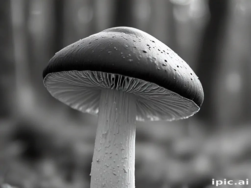 mushroom black and white