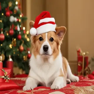 christmas dog wallpaper