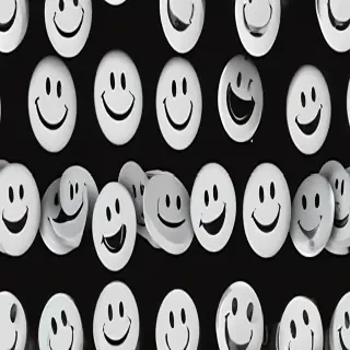white smiley face black background