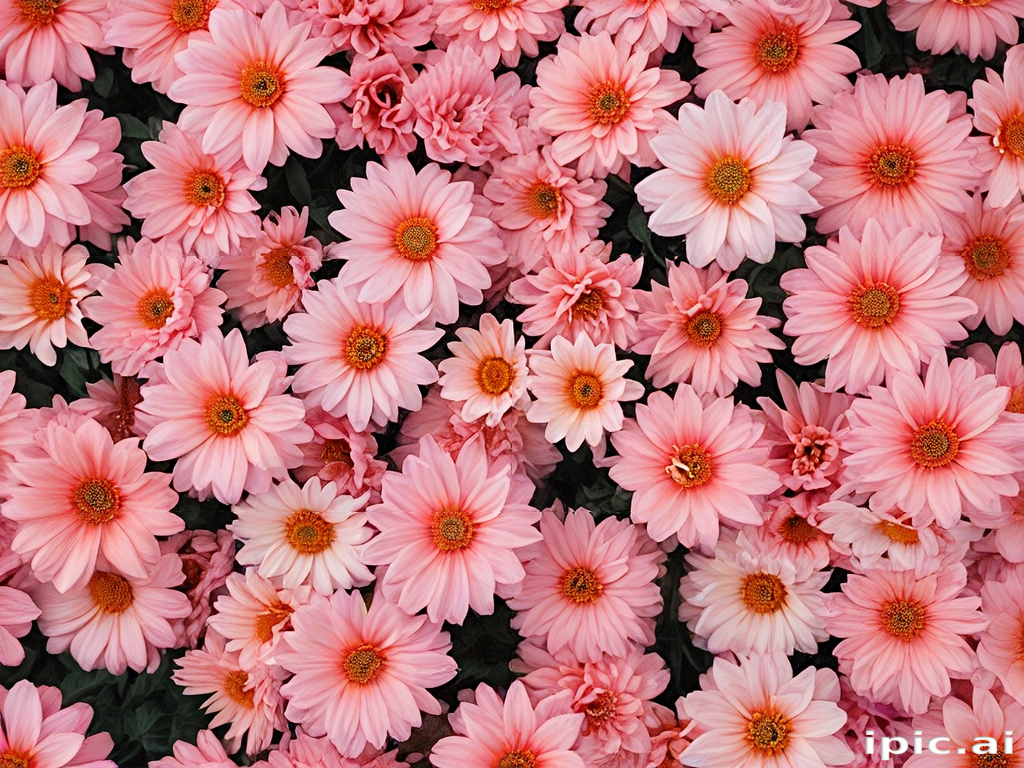 A Vibrant Display of Pink Flowers Blooming in Full Splendor and Beauty