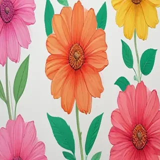 flower drawings color
