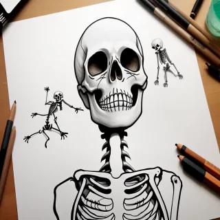 creative skeleton drawings