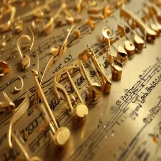 gold music notes