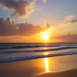 sun set on beach