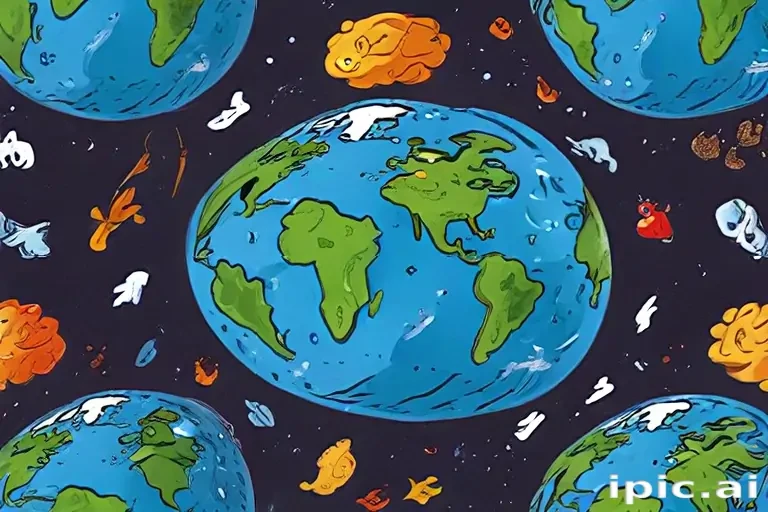 cartoon picture of the planet earth