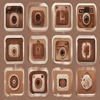 aesthetics brown instagram highlight icons