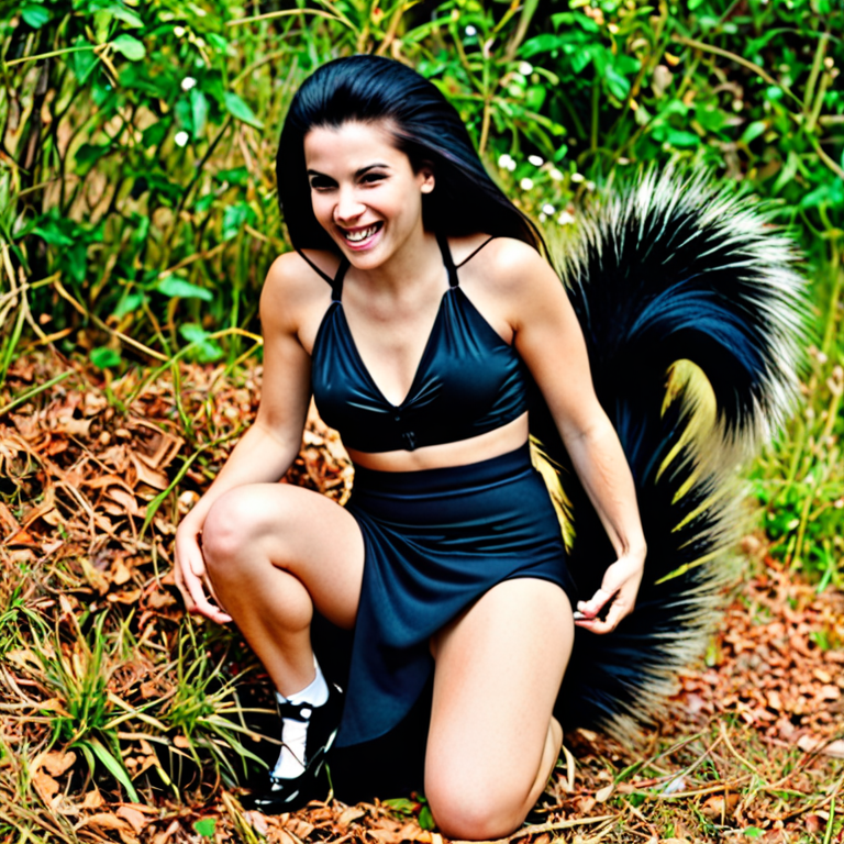 skunk girl farting