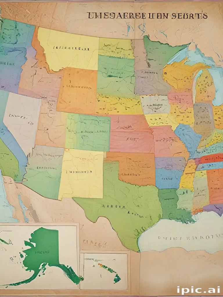 map of united states with states