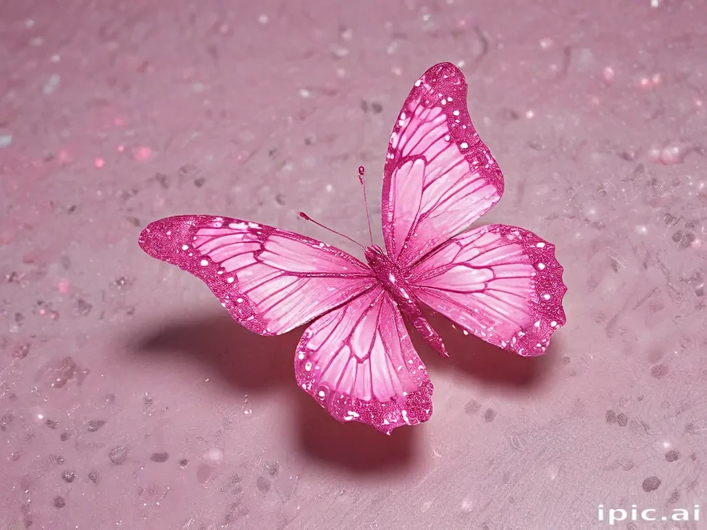 glitter pink butterfly wallpaper