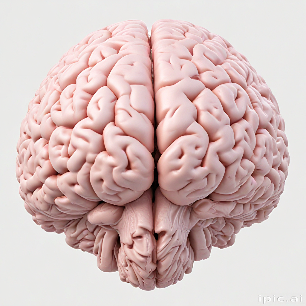Detailed 3D Model of a Human Brain Showcasing Intricate Neural Structures