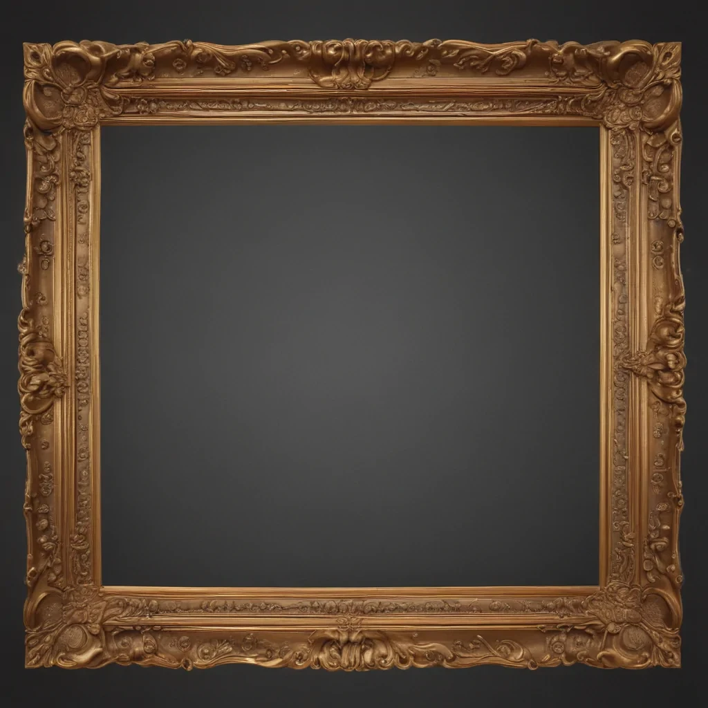 rectangle golden frame png