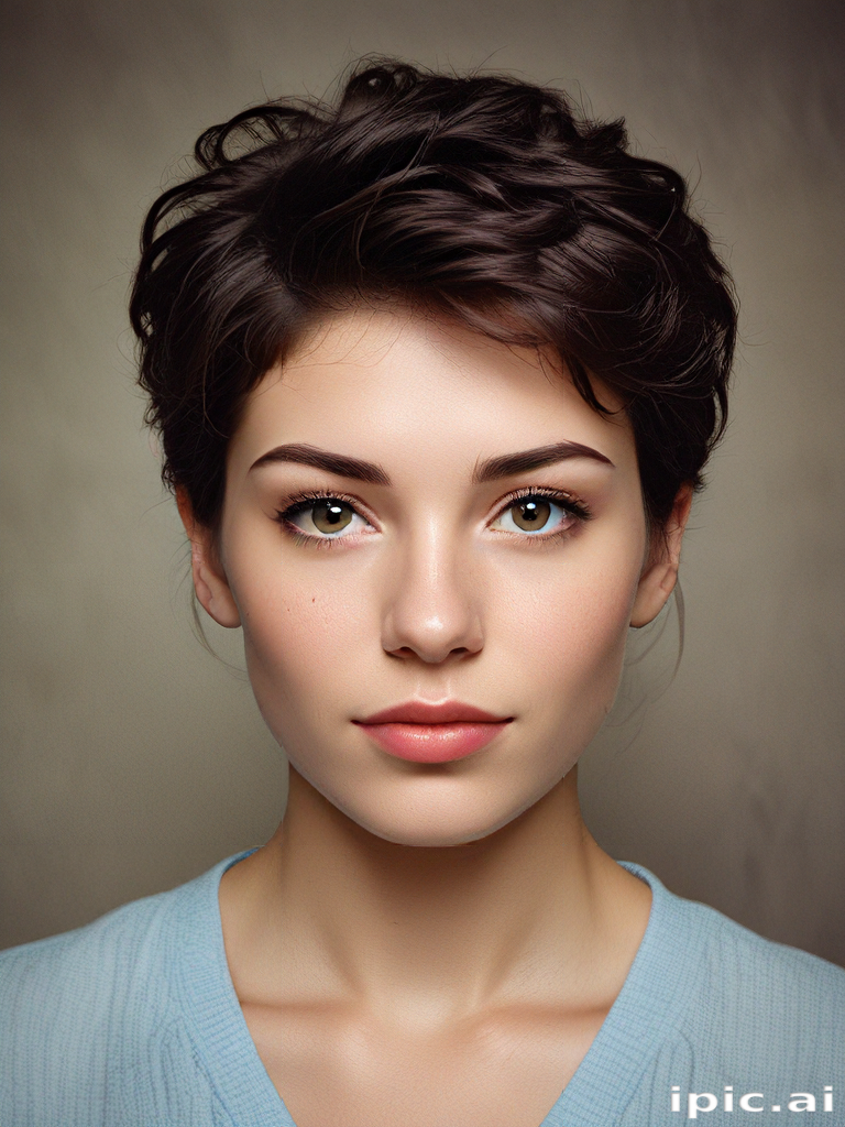Captivating Portrait of a Young Woman with Striking Green Eyes