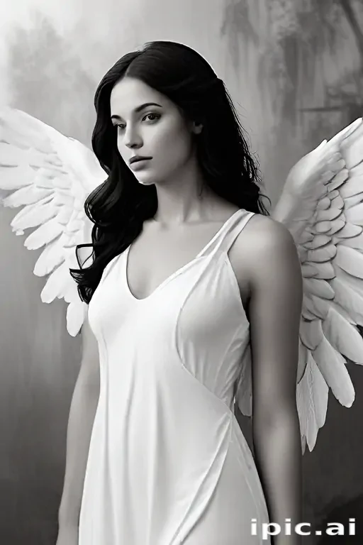 black and white angel