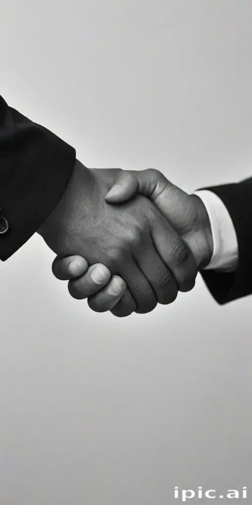 handshake black and white
