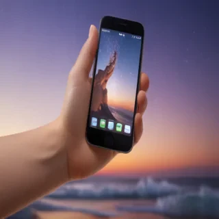hand holding a phone