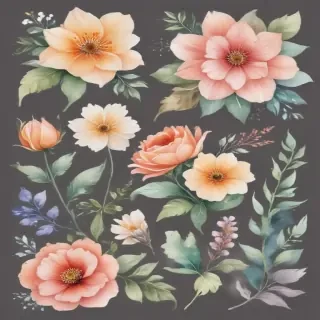 watercolor flowers clipart