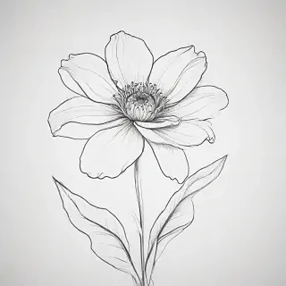 simple flower line art