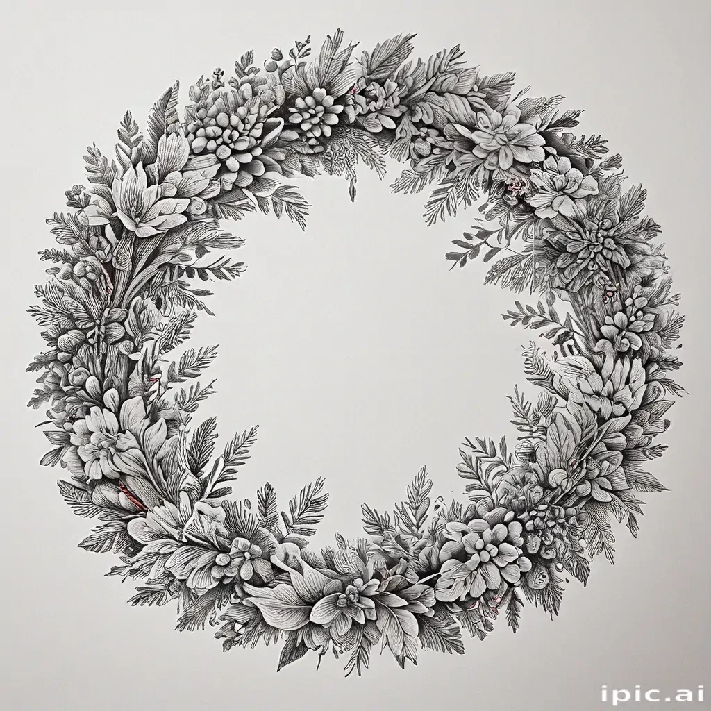 wreath drawing