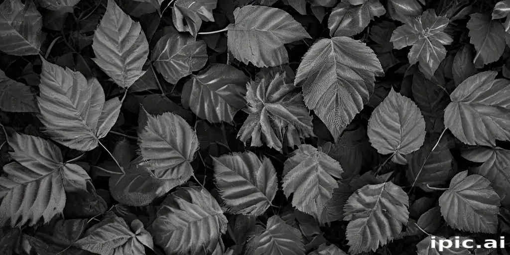 leaves black and white