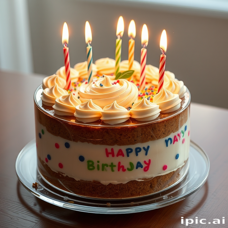 transparent birthday cake