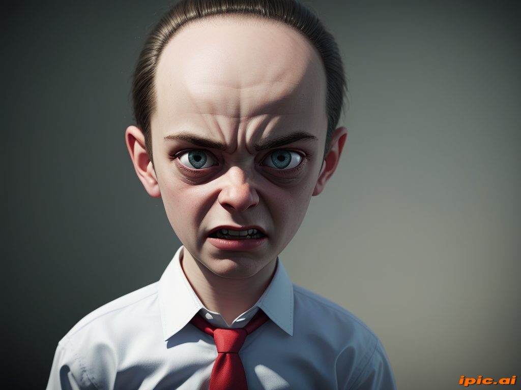 Intense Expression of a Young Boy in Formal Attire with Anger