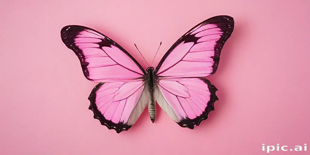 pink background butterfly
