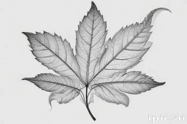 clipart leaf black and white