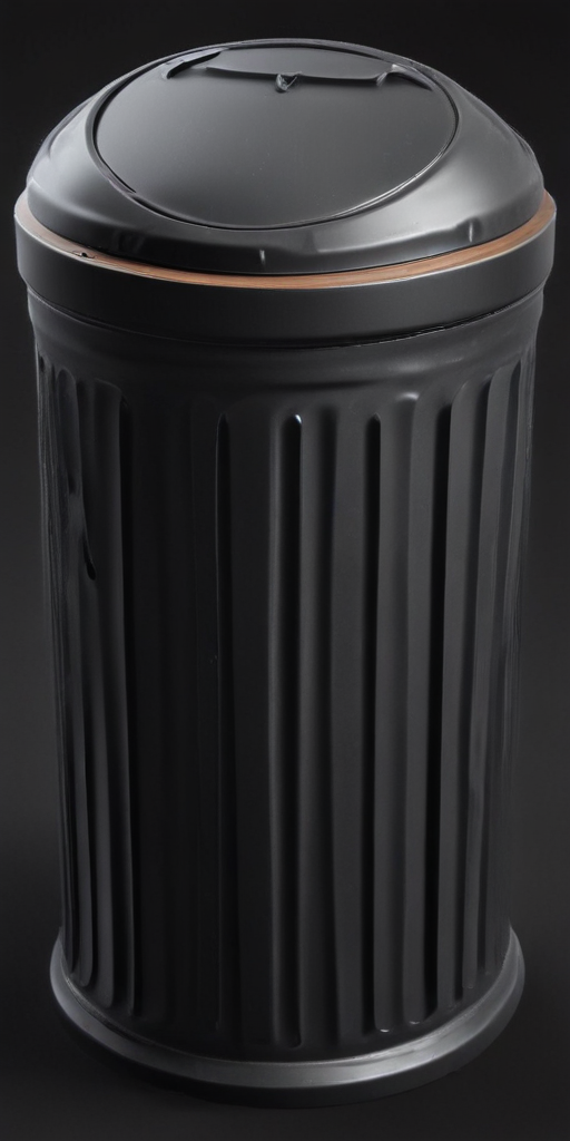 Stylish Black Trash Can with a Lid for Modern Home Environments
