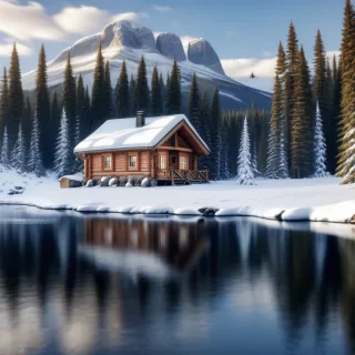 cozy winter cabin wallpaper