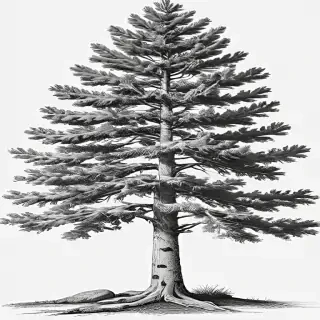 black and white pine tree clipart
