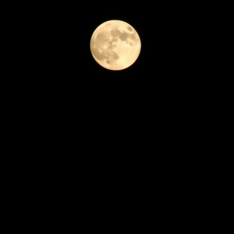 Capture a full moon against a black sky with a DSLR camera, 300mm lens, f/8 aperture, ISO 100, 1/250 sec shutter speed, shooting from a tripod for stability.