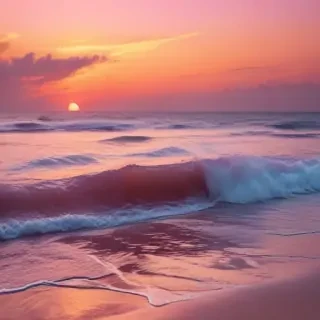 pink beach sunset