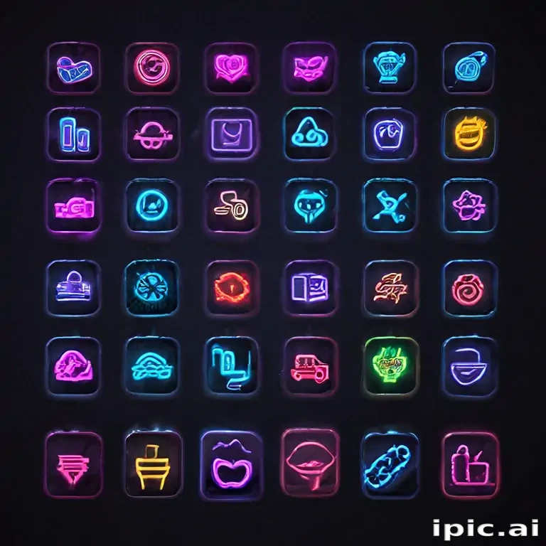neon app icons
