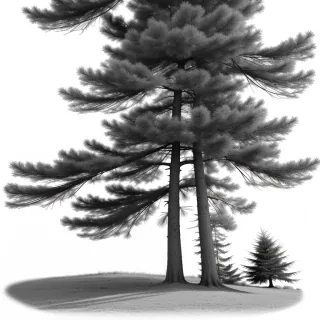 black and white pine tree clip art