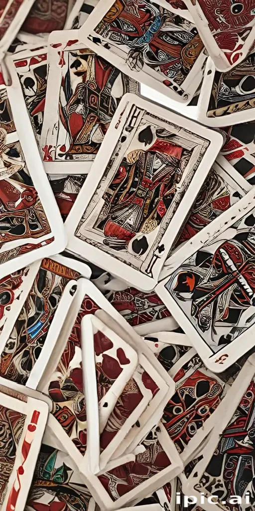 An Intricate Collection of Colorful Playing Cards Spread Across a Surface