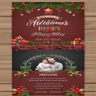 christmas card template psd