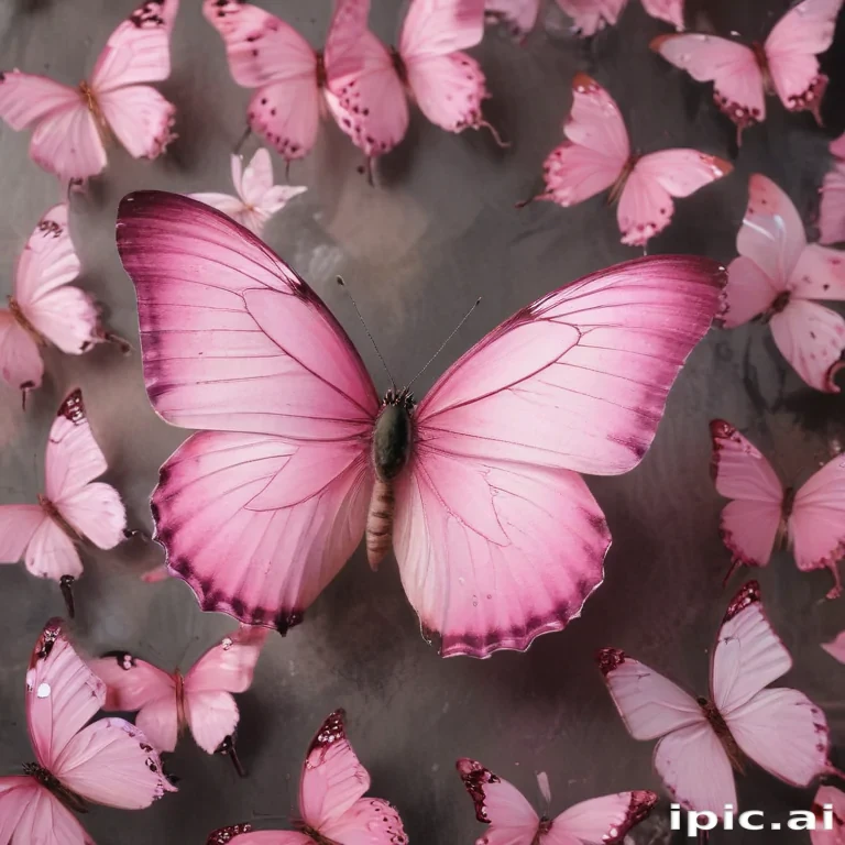 pink butterflies aesthetic