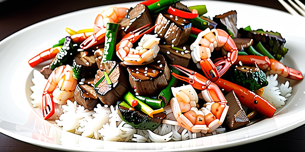stir fry steak and shrimp