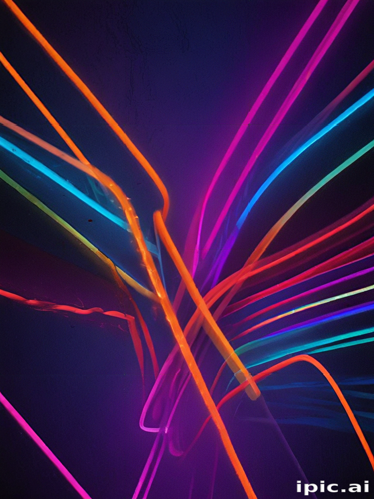 Colorful Abstract Light Trails Creating Dynamic Patterns Against a Dark ...