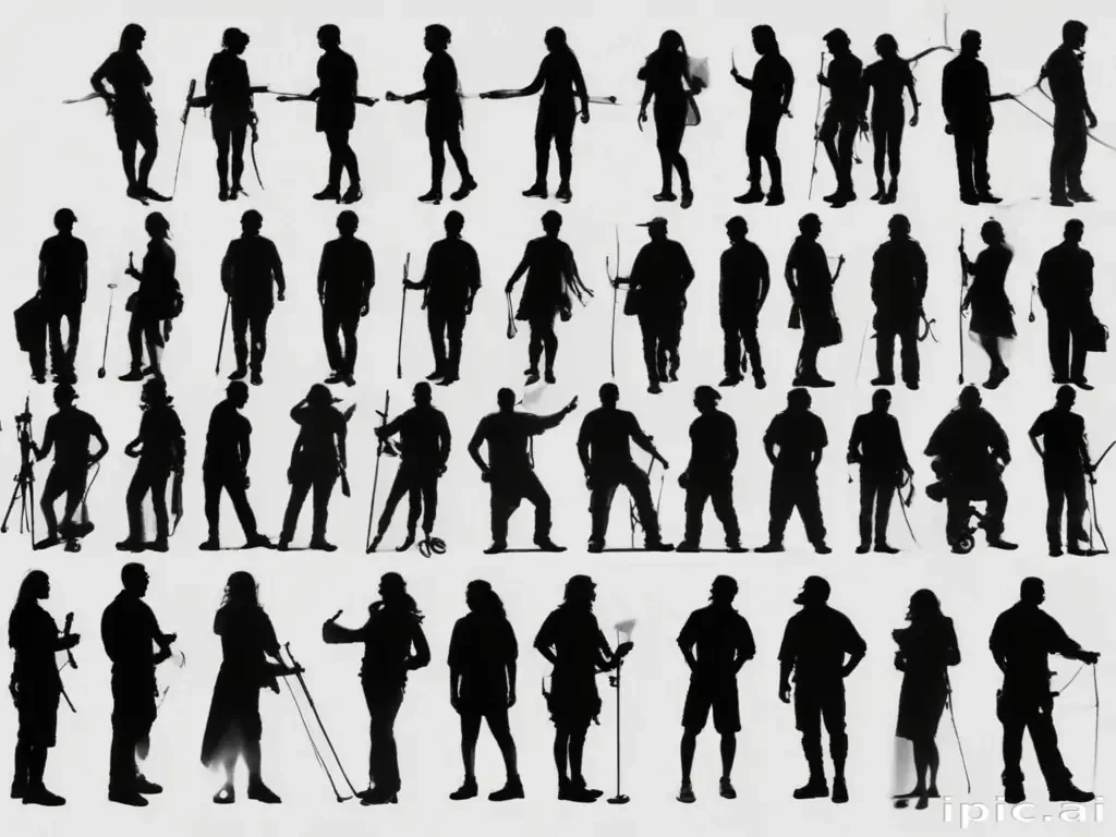 silhouette people png