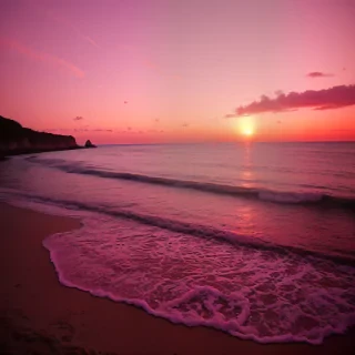 pink beach sunset