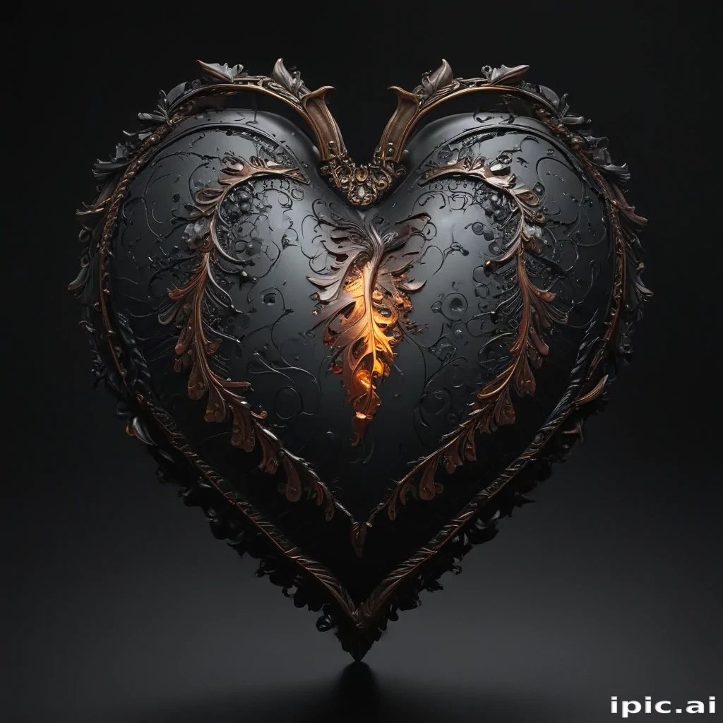 heart with black background