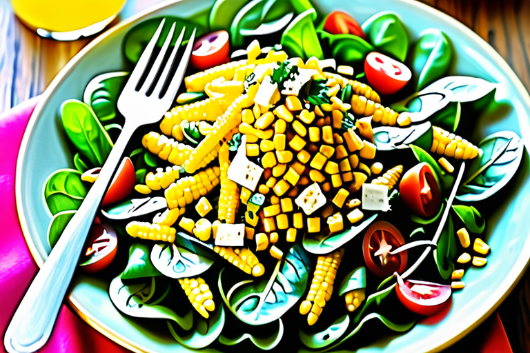 golden girl salad with sweet corn vinaigrette