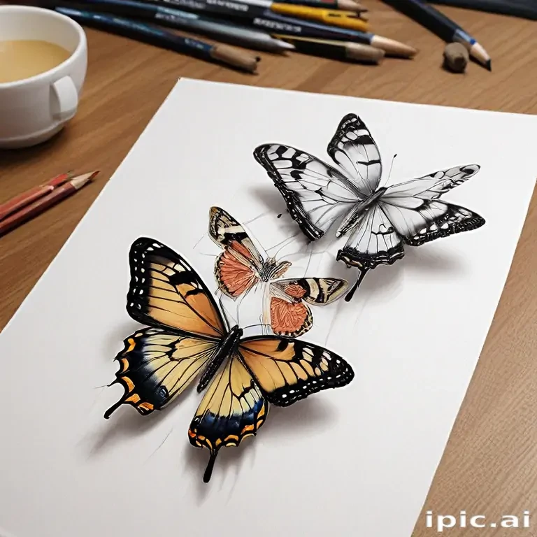 drawing butterflies